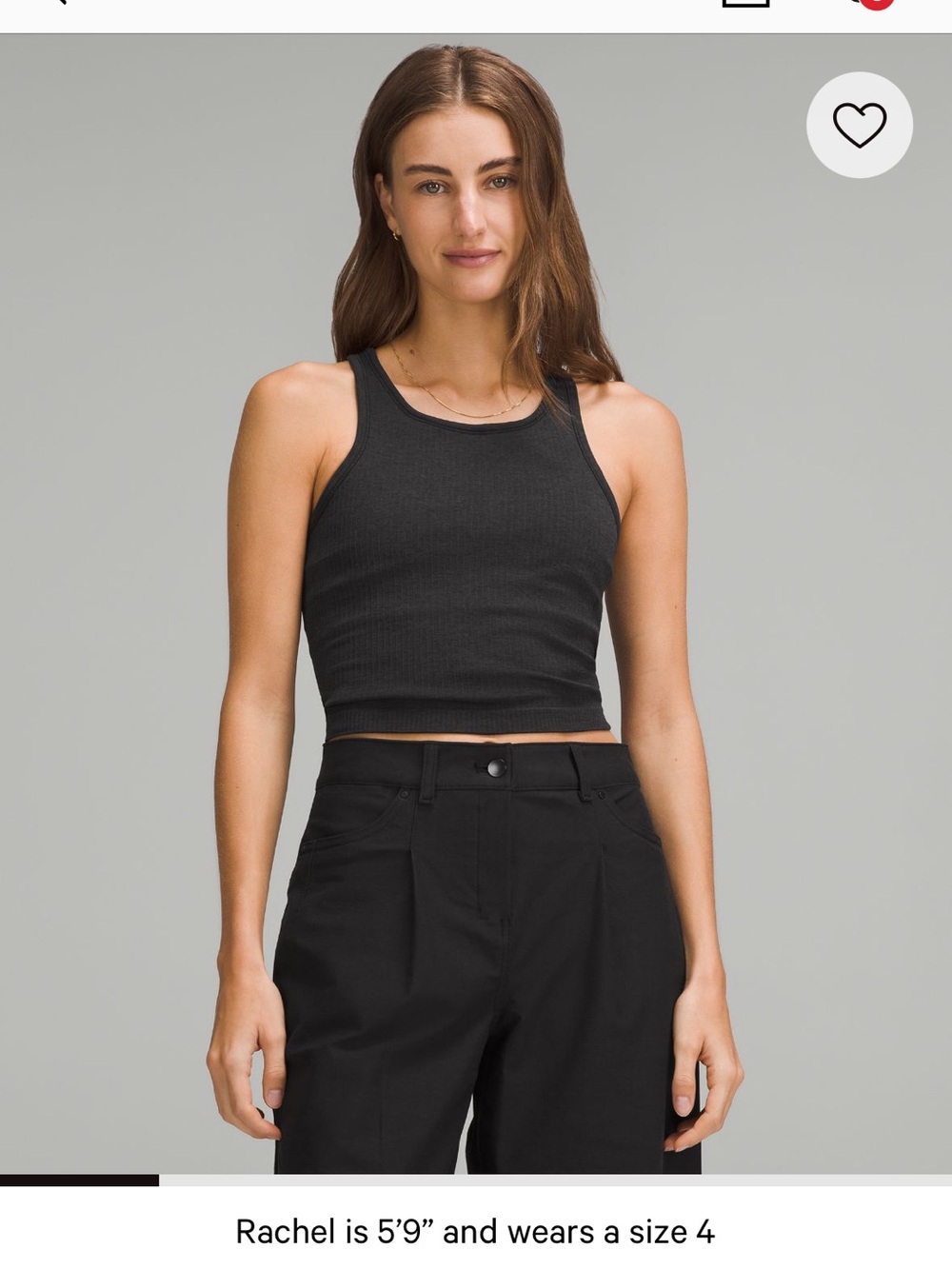 lululemon athletica Black Cropped Racerback Tank